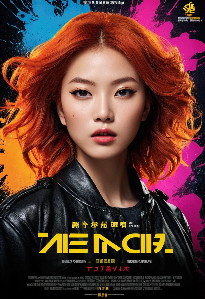 ((((dramatic))), (((Perseverance))), (((intense))) film poster featuring a young red hair 女武士 as the central character. She stands confidently in the center of the poster, wearing a fashionable and edgy Harajuku-inspired hip hop 全套武士服装, with a determined Express on her face. The background is aesthetic atmospheric dark and Perseverance, With a sense of danger and tension. The text is bold and striking, with a striking tagline that adds to the overall feeling of drama and excitement. The color palette is mainly dark with splashes of Energetic neon colors, giving the poster a Dynamic and visually striking appearance,Standing picture
(Magazine:1.3), (cover-style:1.3), Fashionable, Miss, Energetic, Full set of clothing, Sexy seductive posing, front side, rich and colorful, Dynamic, background, element, confident, Express, Keep, statement, Accessories, majestic, curled, About, Touch, Scenes, text, cover, bold, striking, title, fashionable, Font, striking, title, Bigger, striking, Modern, trend, Key Points, Fashion,