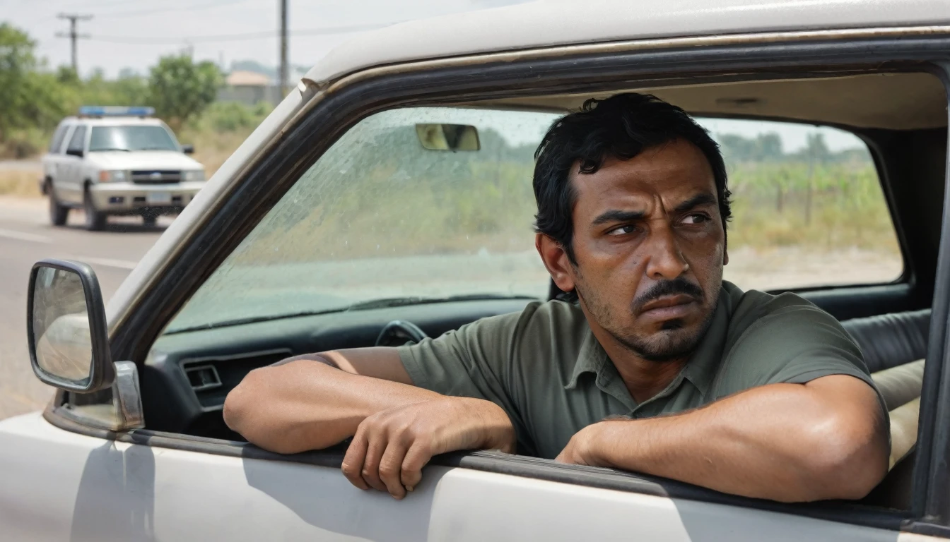 Upon returning to the road, the discomfort persisted, increasing when, in the rearview mirror, he noticed strange movements in the truck's curtains, even without the air conditioning on. Fear set in when he imagined the presence of someone in the vehicle. Without weapons and with his heart racing, he discreetly looked for the police number, while tensely moving towards the nearest police station.