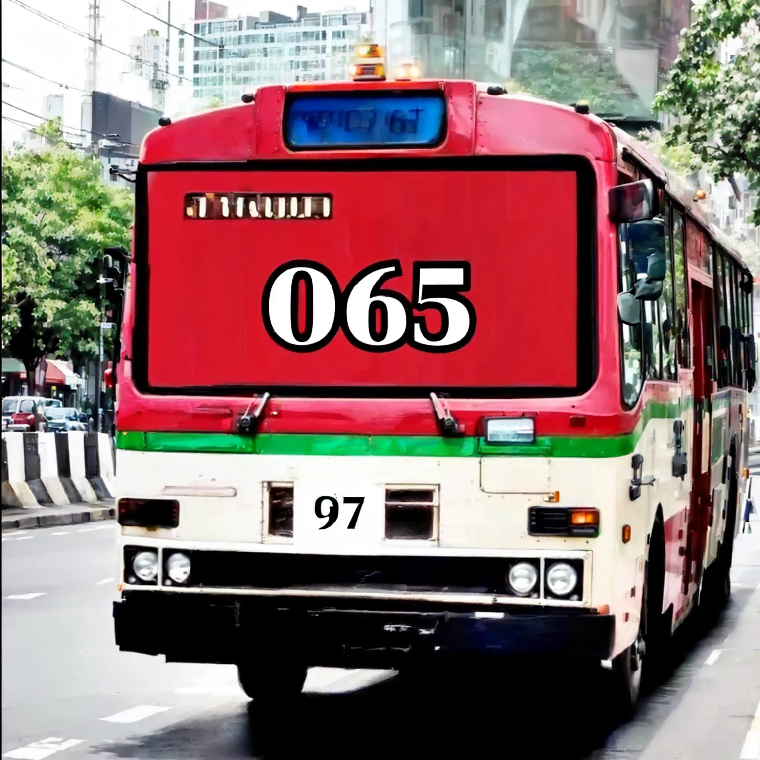 there is a red bus that is driving down the street, ( ( ( buses, public bus,  buses, 56k, 