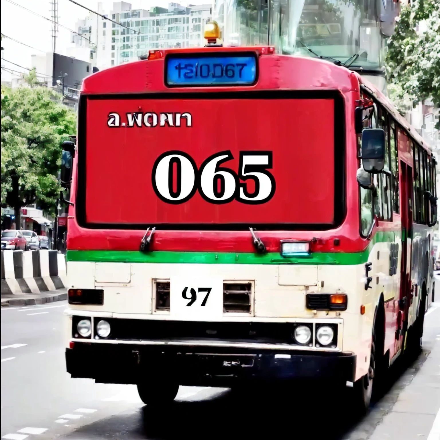 there is a red bus that is driving down the street, ( ( ( buses, public bus,  buses, 56k, 