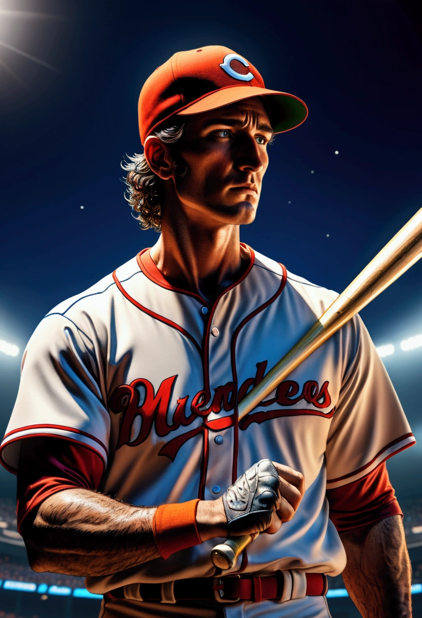 Baseball Player, by Qi Baishi and Chen Longque and Chen Dingbo, full body, cinematic still, cinemascope, best quality, masterpiece, very aesthetic, perfect composition, intricate details, ultra-detailed, vivid colors