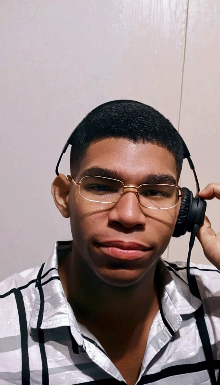 sitting in a gaming chair playing video games with a headset on his head and a joystick in his hand