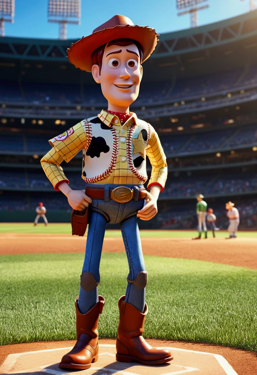 Baseball Player, by Chiho Aoshima, full body, cinematic still, cinemascope, (best quality, masterpiece), very aesthetic, perfect composition, intricate details, ultra-detailed, vivid colors