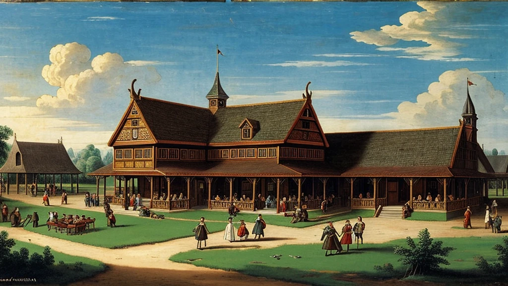 Historical painting of Batavia's establishment 1619