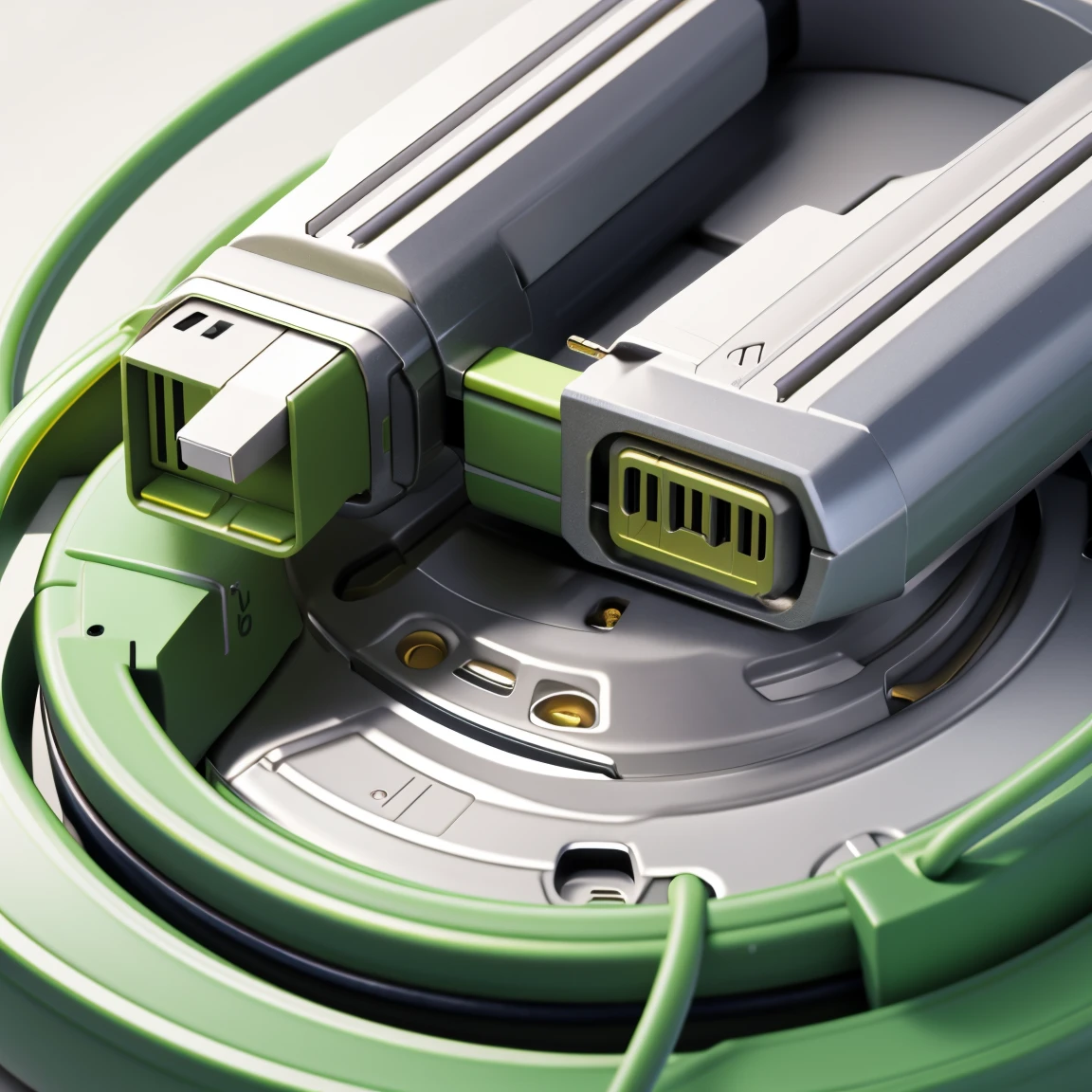 Illustration of a spring wound around the base of a charging cable。