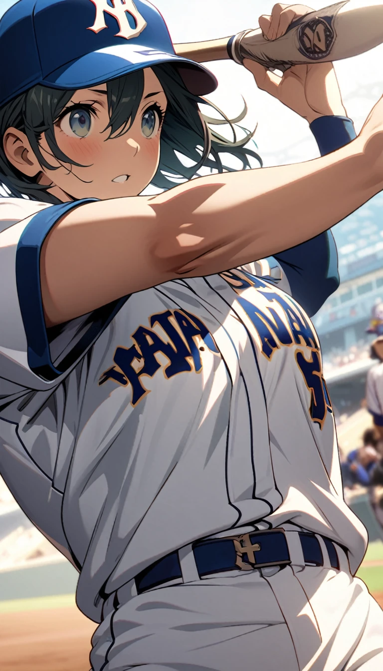 Baseball professional player,woman,High Saturation,CG Art, Makoto Shinkai's photo, pure, Concept Art, Lofi Art style,Shinkai Makoto animation art style, Lofi Art, Beautiful anime scene, Anime Landscape, Detailed scenery, Makoto Shinkai's style, Makoto Shinkai's style, Enhance Details