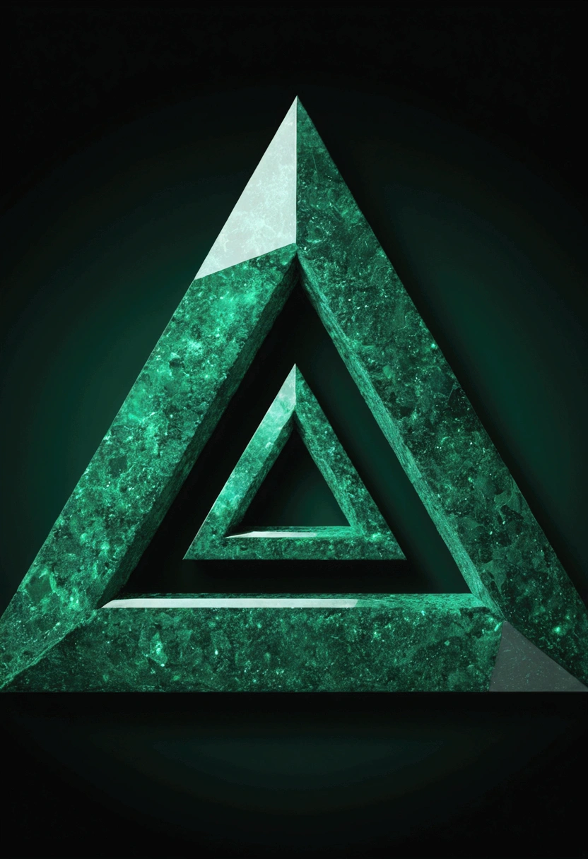 a triangle, abstract, Emerald,