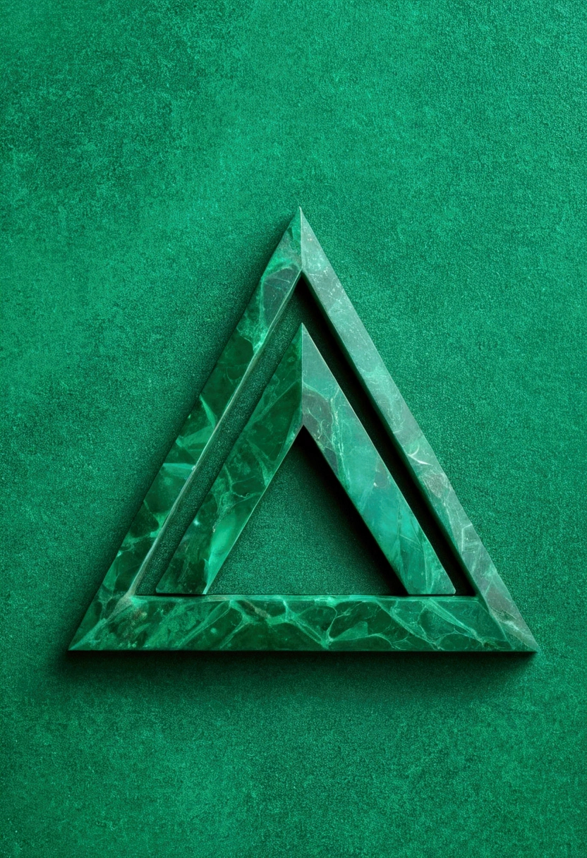 a triangle, abstract, Emerald,