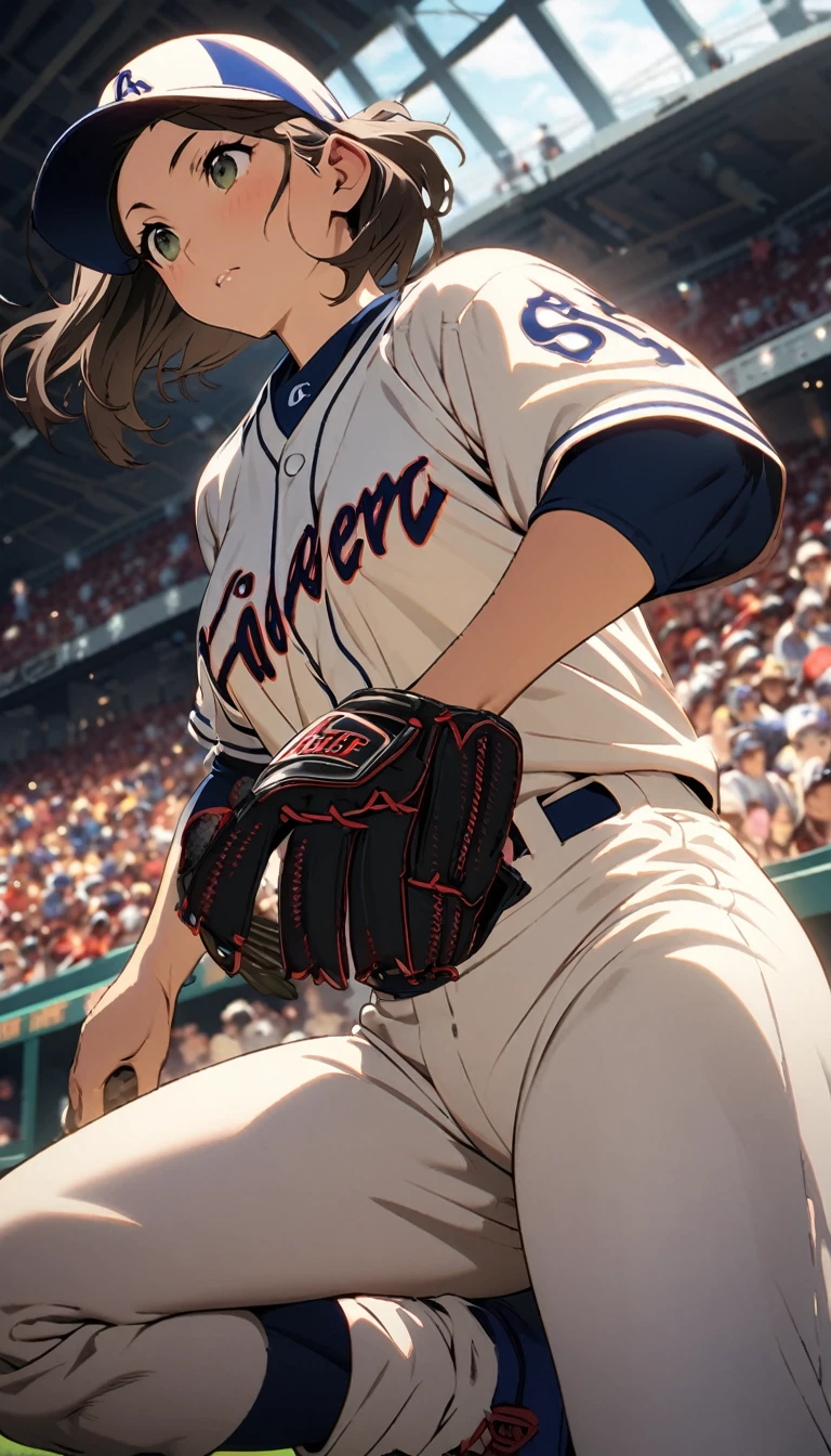 Baseball professional player,woman,High Saturation,CG Art, Makoto Shinkai's photo, pure, Concept Art, Lofi Art style,Shinkai Makoto animation art style, Lofi Art, Beautiful anime scene, Anime Landscape, Detailed scenery, Makoto Shinkai's style, Makoto Shinkai's style, Enhance Details