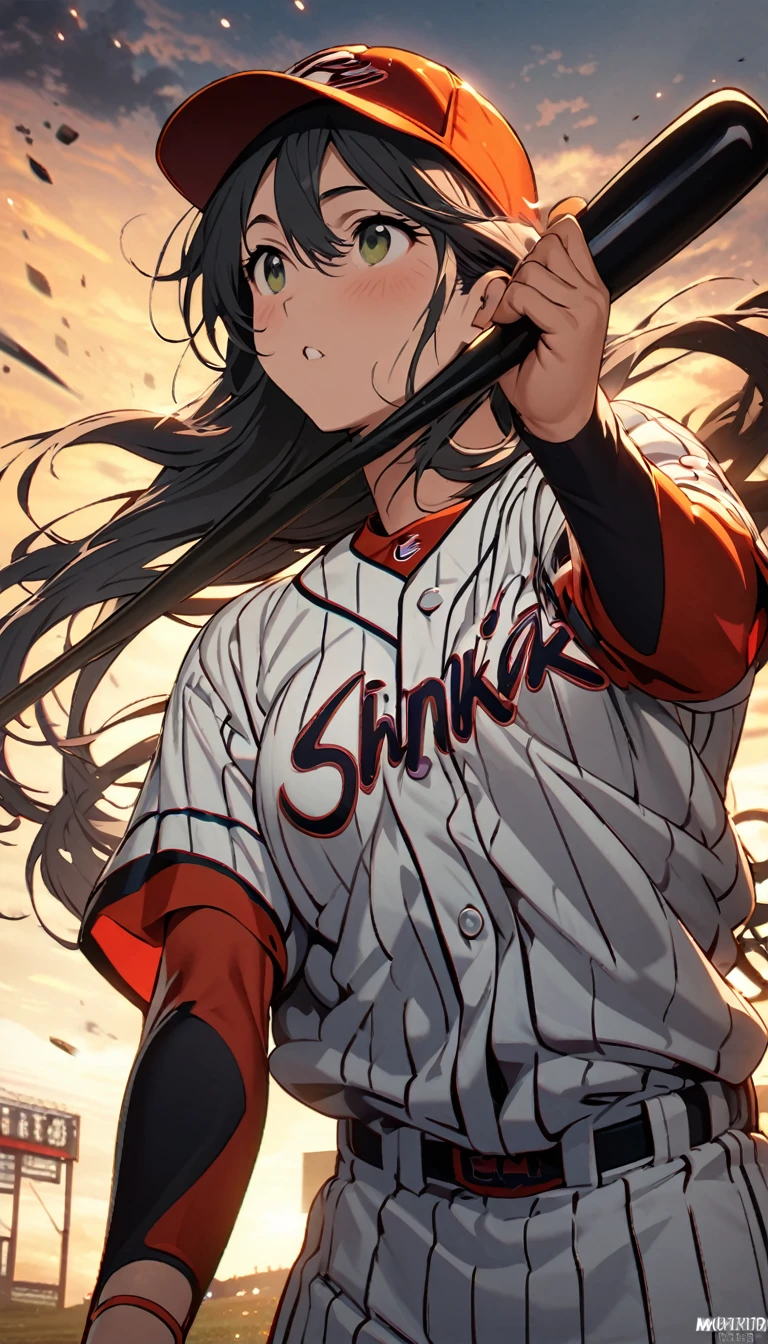 Baseball professional player，woman，High Saturation，CG Art， Makoto Shinkai&#39;s photo, pure, Concept Art, Lofi Art style，Shinkai Makoto animation art style, Lofi Art, Beautiful anime scene, Anime Landscape, Detailed scenery, Makoto Shinkai&#39;s style, Makoto Shinkai&#39;s style, Enhance Details