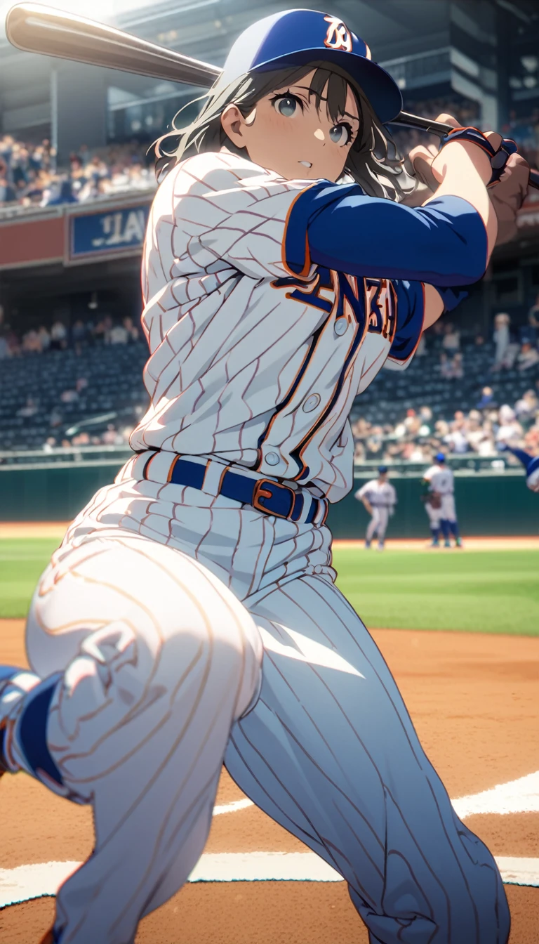 Baseball professional player,woman,High Saturation,CG Art, Makoto Shinkai's photo, pure, Concept Art, Lofi Art style,Shinkai Makoto animation art style, Lofi Art, Beautiful anime scene, Anime Landscape, Detailed scenery, Makoto Shinkai's style, Makoto Shinkai's style, Enhance Details
