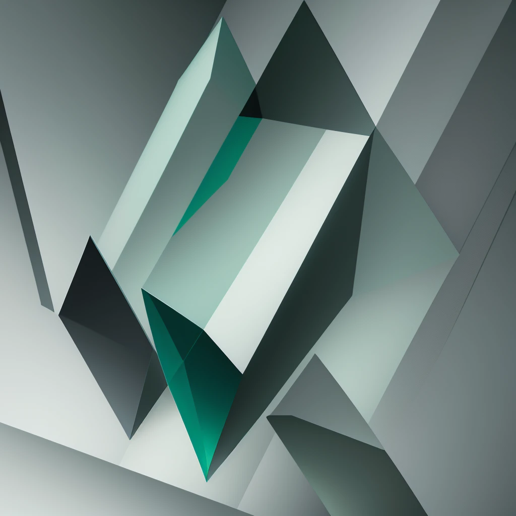 a triangle, abstract, Emerald,