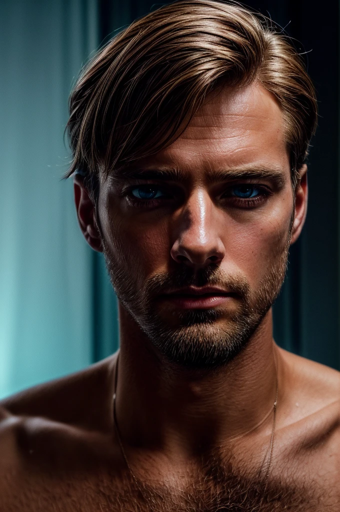 ((1man, male, solo, portrait, close up, light chestnut hair, light blue eyes, CEO, strict, handsome)office background, curious expression) (Masterpiece, super detailed, 8K, (High-Definition, Sunlight:0.5, Soft_Shadows:0.5, Atmospheric_lighting, 8k, 4k, hyper-realistic, elegant, ((((cinematic appearance)))), soft tones, soft cinematic lights))