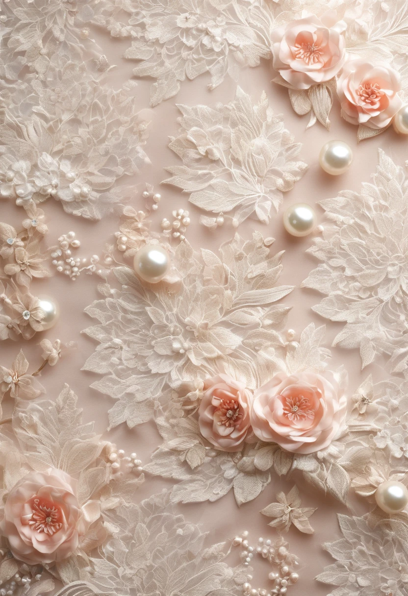 ((background only)),(((masterpiece))), (((Highest quality))), ((Super detailed)), ((非常にdelicateで美しい)), (最高masterpiece:1.4),delicate,８ｋ,Beautiful satin wallpaper((Generate cloth only:1.4)),(Full-screen texture:1.4)Collage fabric,ghostwhite,Lots of tulle,(Pearl ornament),(Shabby chic),Cute atmosphere sparkling