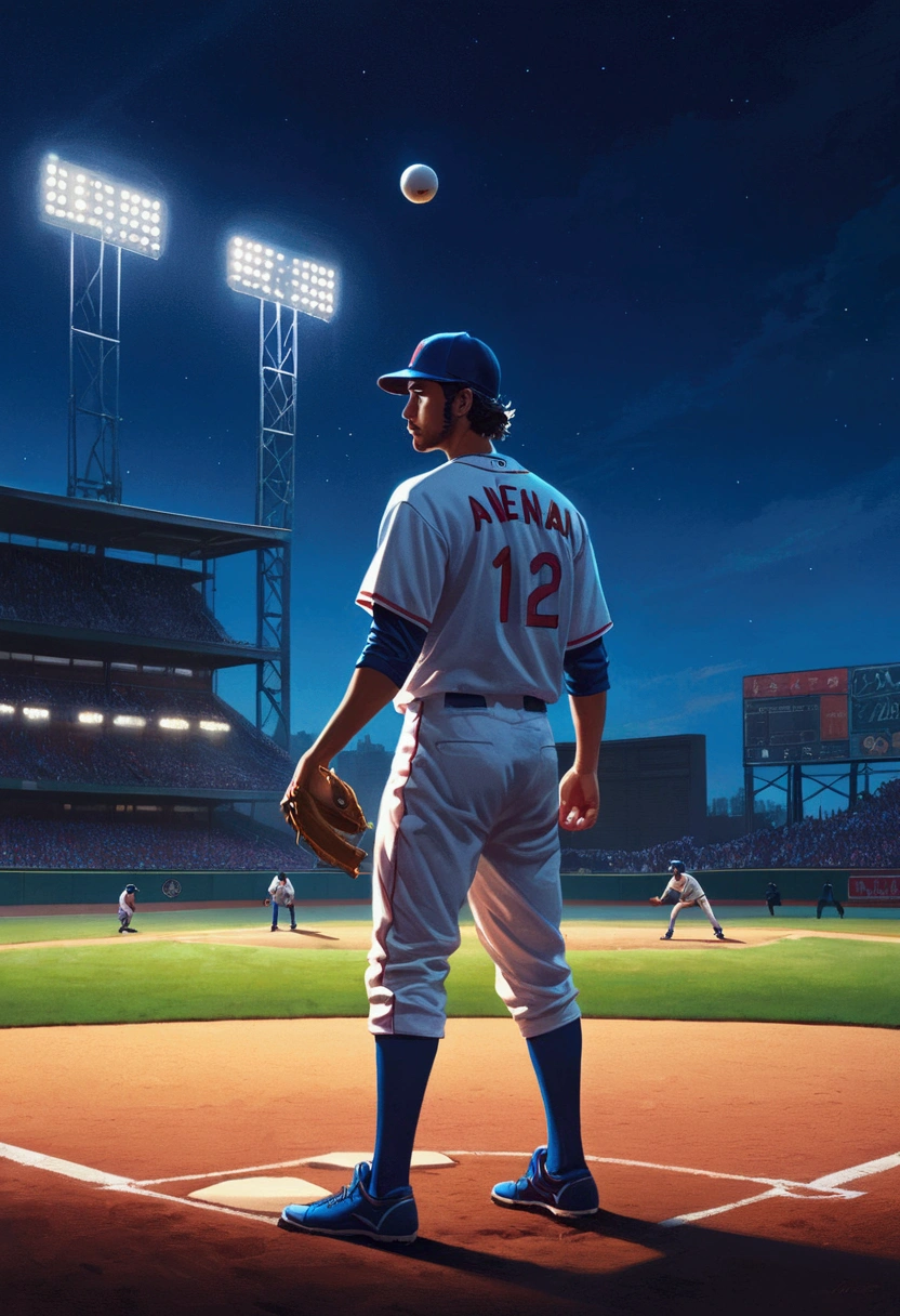 Baseball Player, Bart Simpson, full body, cinematic still, cinemascope, (best quality, masterpiece), very aesthetic, perfect composition, intricate details, ultra-detailed, vivid colors