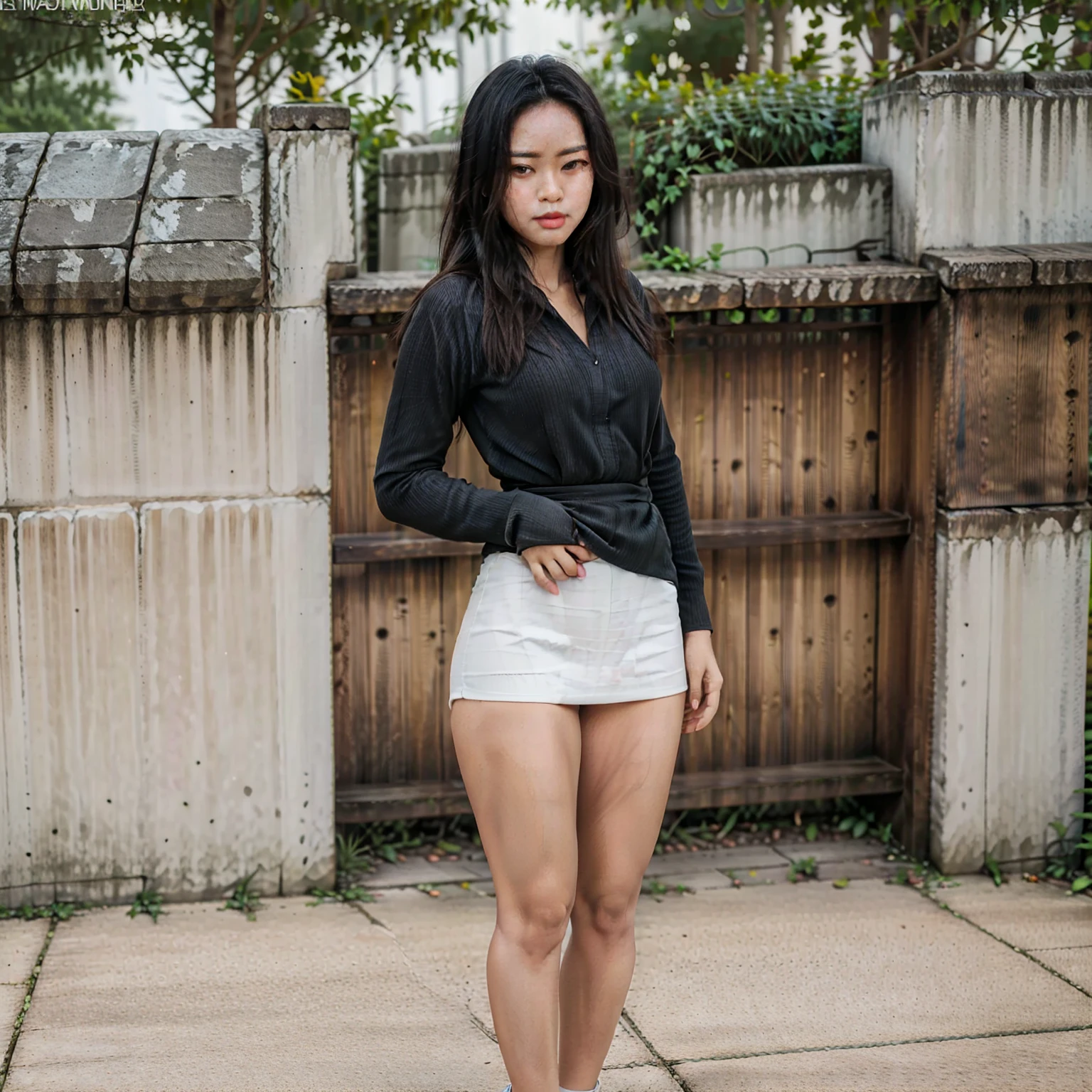 (best quality, masterpiece), (full body view), (a couple), (Burmese girl and a boy black hair), (pretty lady MoonLay), (short lady), (long sleeve shirt tug insided waist high mini skirt and high heel), (asian man), (1man), (tall man), (shirt and trouser and business shoe), romantic pose, tight, particle, wind, flower, upper body, simple background, looking at viewer,