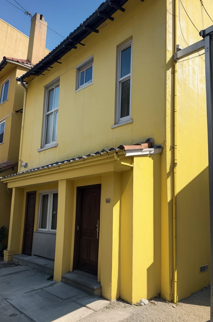 image of a house yellow color thin strokes