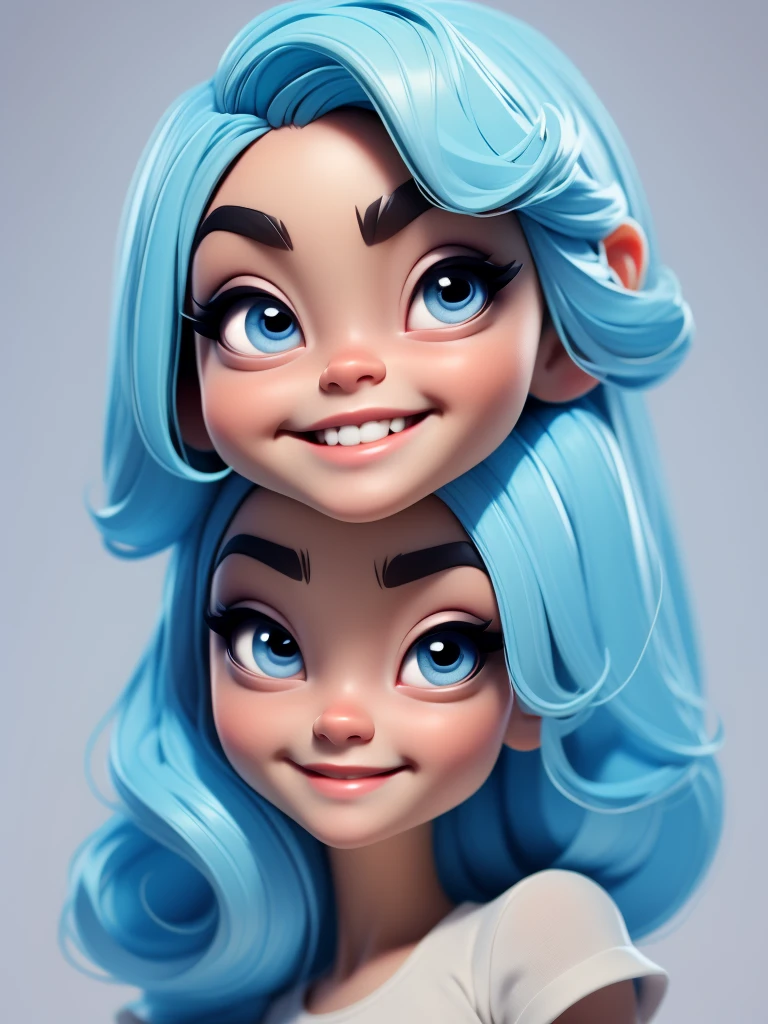 Baby girl cute chibi style, Fashion Style 2023, Stylish Theme, linda, expressive, glad, beautiful smile, beautiful straight hair, professional model, Cute poses, bionde, blue eyes, vivid color, bionde hair
