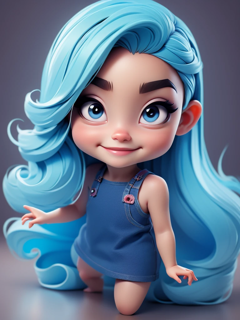 Baby girl cute chibi style, Fashion Style 2023, Stylish Theme, linda, expressive, glad, beautiful smile, beautiful straight hair, professional model, Cute poses, bionde, blue eyes, vivid color, bionde hair
