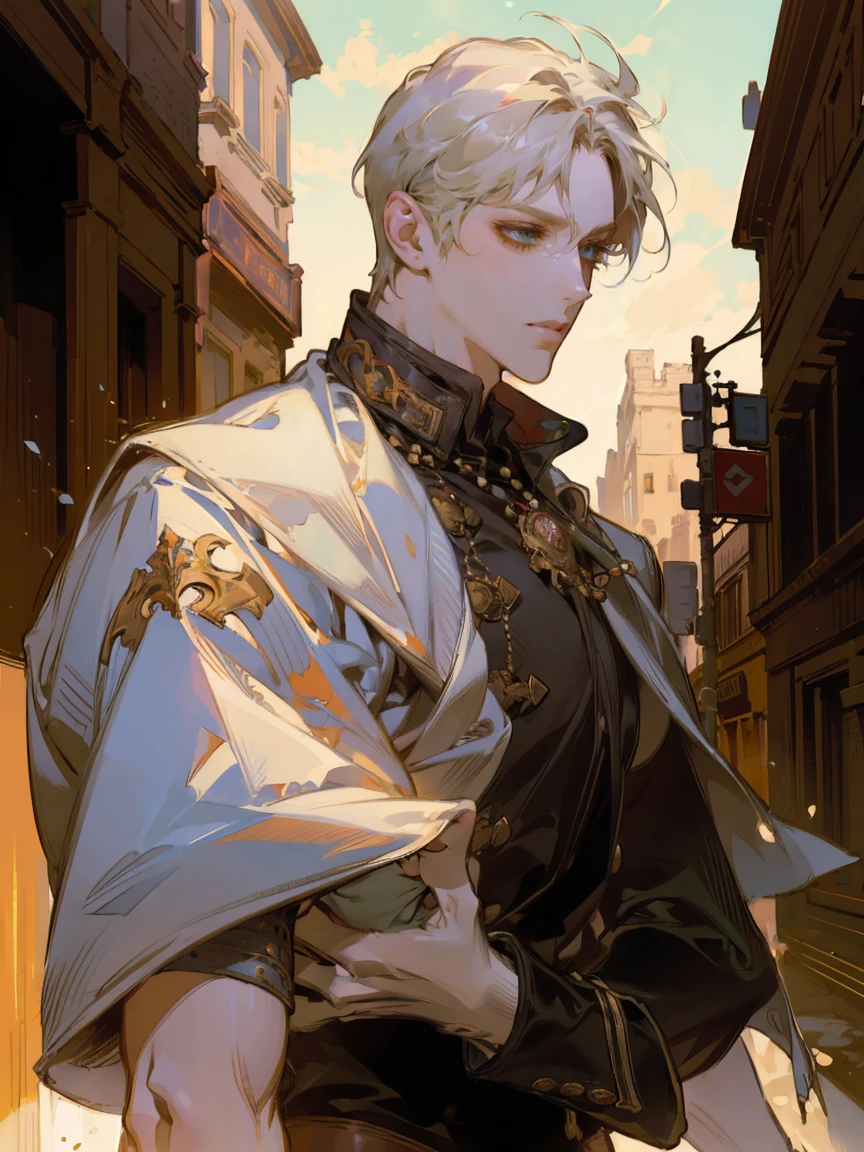portrait of (sks man) in good mood, street fighter, attractive male, character design, dynamic lighting, cool and bright tint, painting by gaston bussiere, craig mullins, j. c. leyendecker, tom of finland