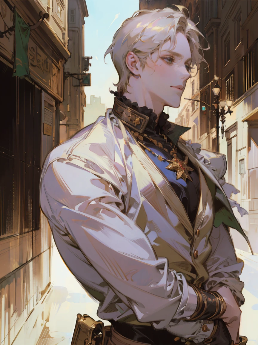 portrait of (sks man) in good mood, street fighter, attractive male, character design, dynamic lighting, cool and bright tint, painting by gaston bussiere, craig mullins, j. c. leyendecker, tom of finland