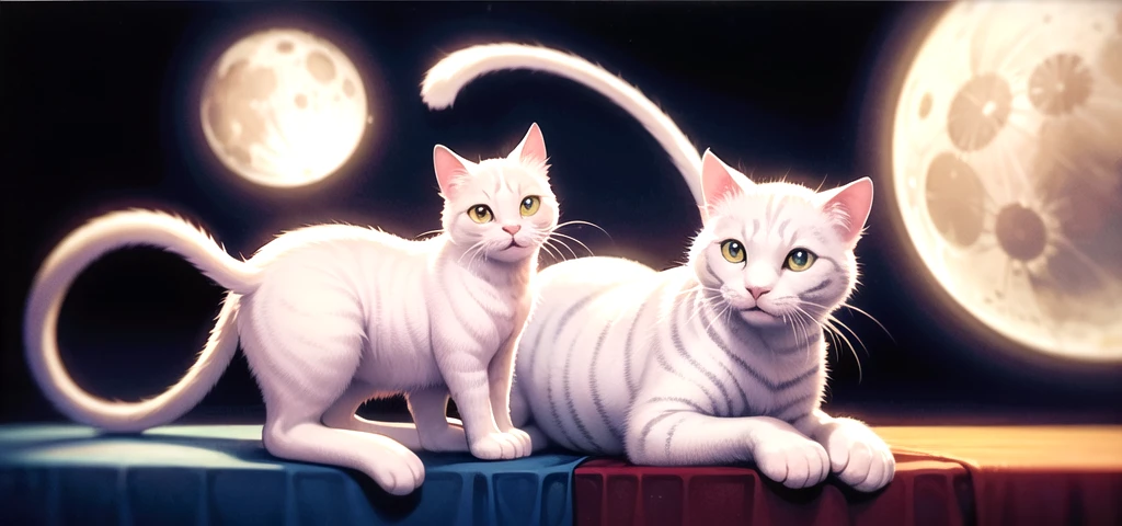 white cat with the moon, Moon Cat