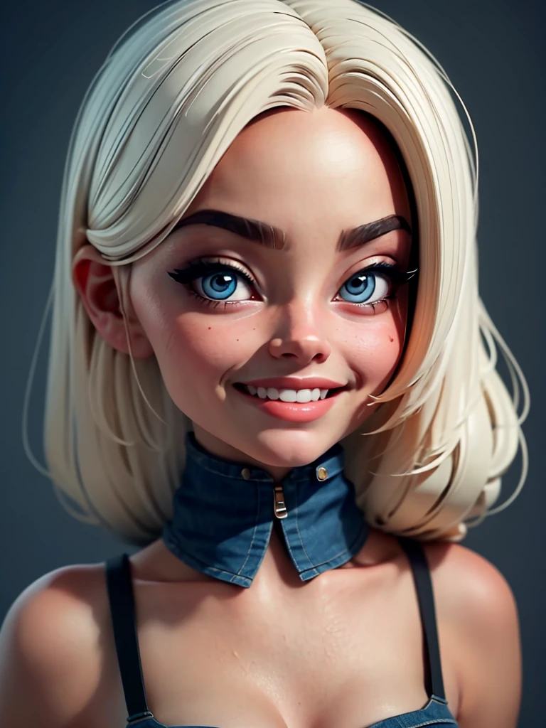 Baby girl cute chibi style, Fashion Style 2023, Stylish Theme, linda, expressive, glad, beautiful smile, beautiful straight hair, professional model, Cute poses, bionde, blue eyes, vivid color, bionde hair,platinum hair, bionde, margot robbie
