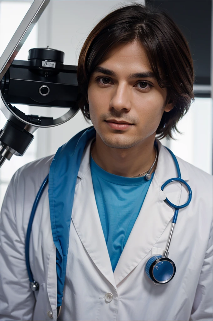 beautiful doctor with a statescope around his neck