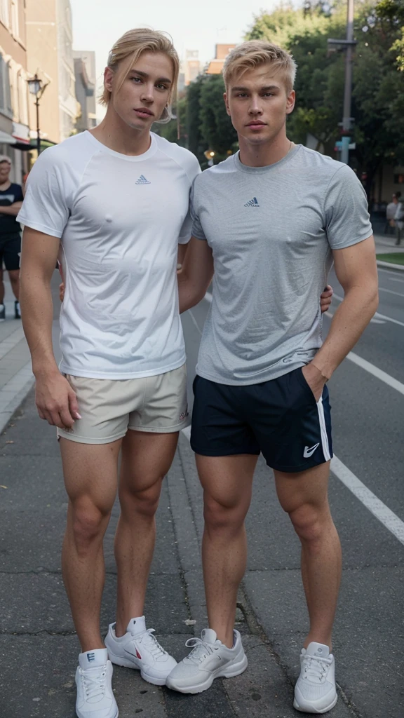 two men are flirting、gay、Handsome guy,very handsome,male college student,Englishman、gentleman、muscular,hairy body、abs, chest muscles、shiny white sexy underwear、Fashionable glasses、(fine eyes:1.3),black eye,full body esbian,blush、Dungeons、night、wet body、High definition