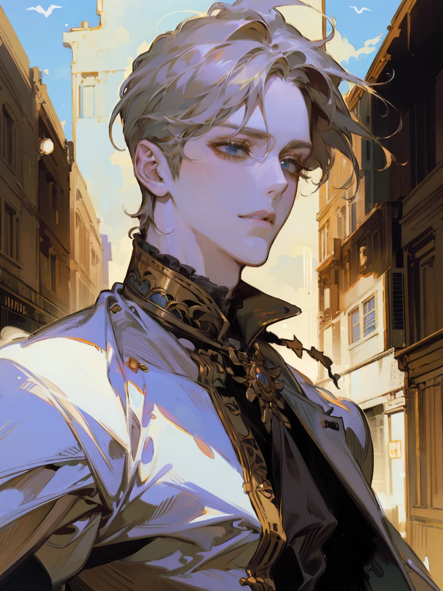 portrait of (sks man) in good mood, street fighter, attractive male, character design, dynamic lighting, cool and bright tint, painting by gaston bussiere, craig mullins, j. c. leyendecker, tom of finland