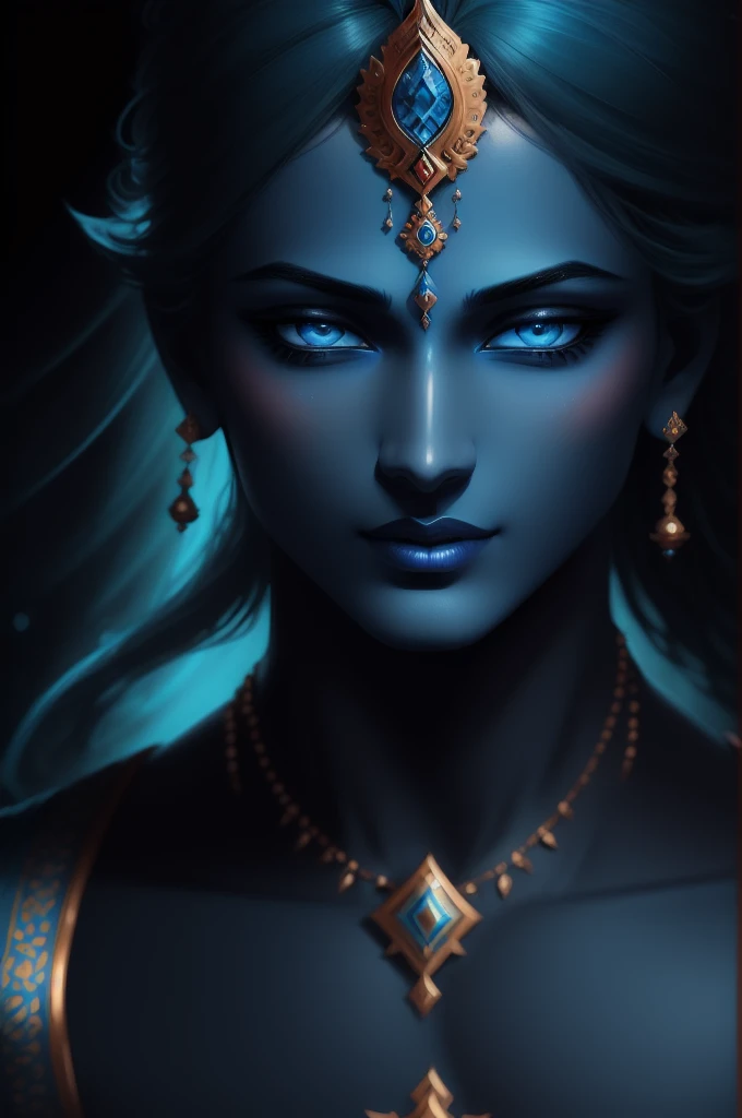 (Award Winning Digital Artwork:1.3) of (Sketch:1.3),(Energetic:1.3) lord krishna blue skin, EmmaRob,CGSociety,ArtStation,(Saturated:1.3),(close portrait:1.3),(Feminine:1.4),(beautiful:1.4),(attractive:1.3),handsome,calendar pose,perfectly detailed eyes,studio lighting,thematic background