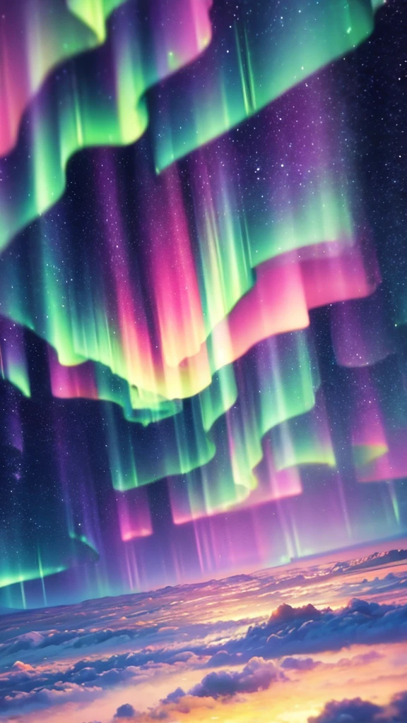 3D Render abstract background, aurora borealis