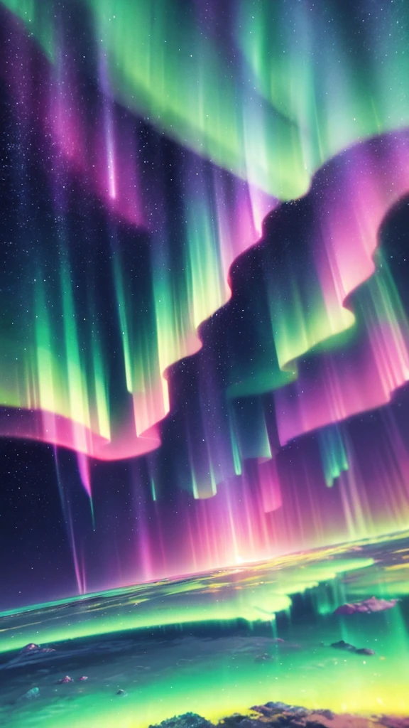 3D Render abstract background, aurora borealis