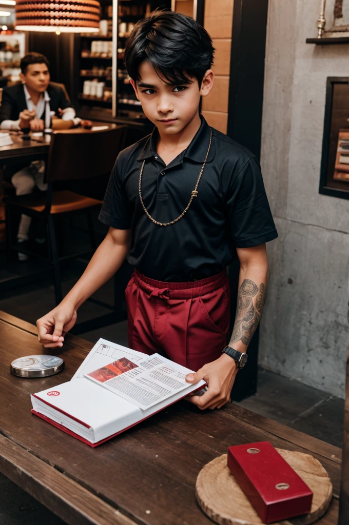 A devil boy doing trading