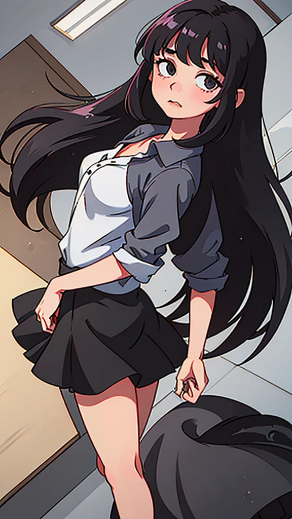 (\nana shimura)/,(\Character from the Boku no hero academia series)/,(\Medium breasts)/,(\super pretty)/,(\turned on her back, sticking her ass out)/,(Wearing),+,(a pencil skirt and a sensual white t-shirt)