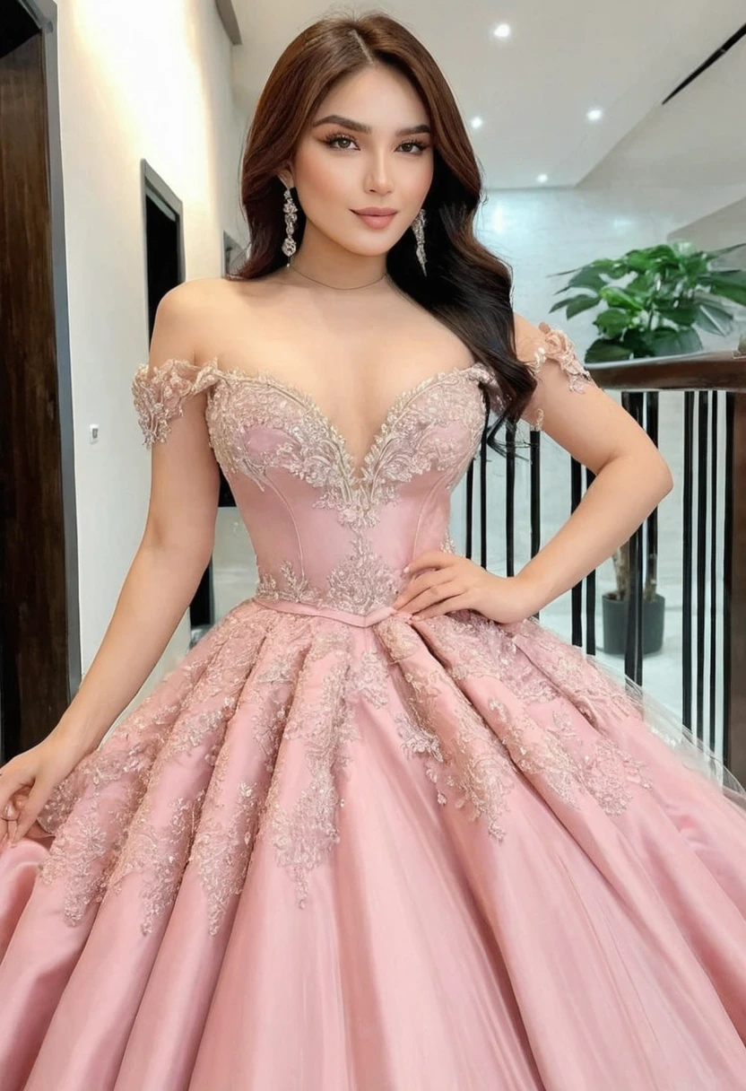 (best high quality:1.5), work of art, (8k), extremely detailed, (High details:1.4), Solo, HotLexi female with 24 years old, (puffy dress),