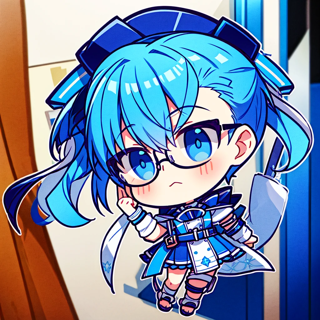 SFW, Female, Masterpiece, Very Detailed, Ultra Detailed, Best Quality, Highest Quality, 1girl, Solo, Gawr Gura, Bright Blue Eyes, (Blue Highlights in Hair), (Blush), Perfect Eyes, Perfect Face, Blue Hoodie, Short Shorts, Bedroom Setting