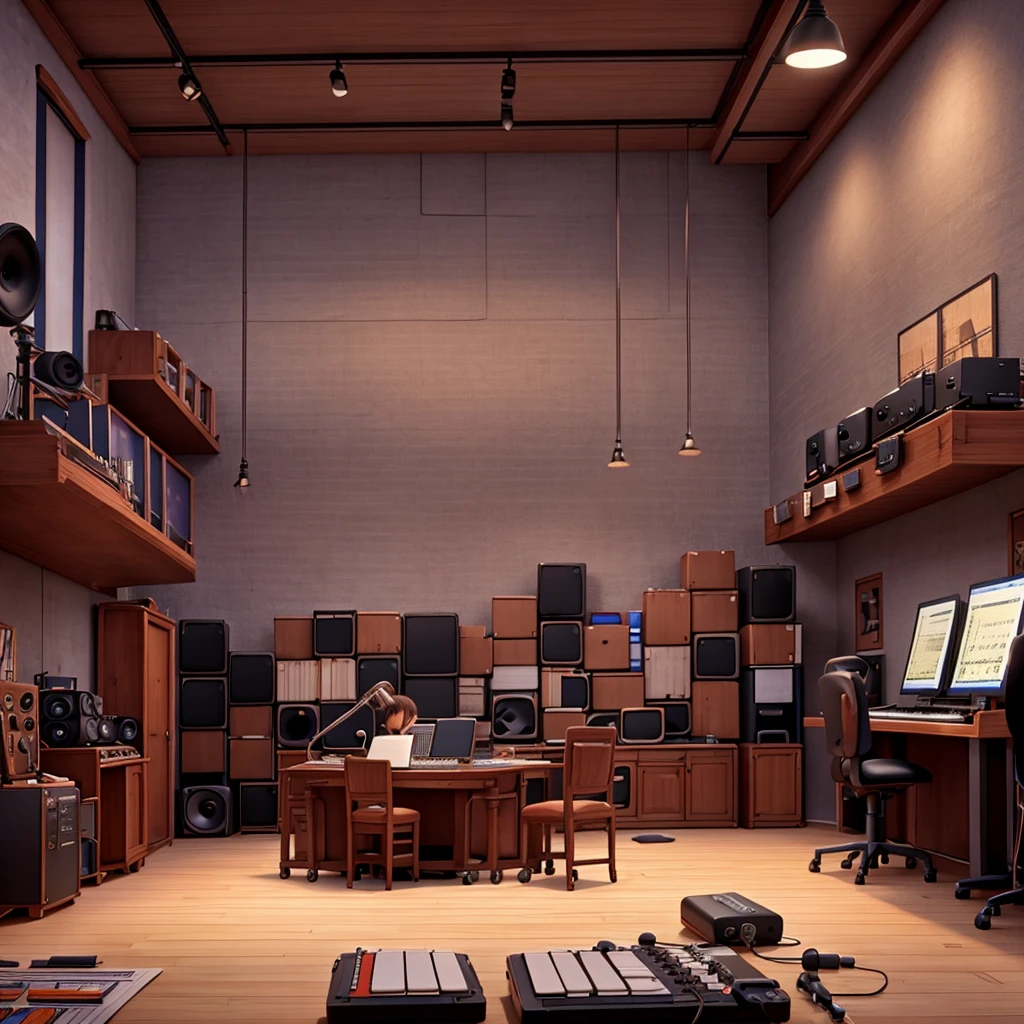 Music studio scene
