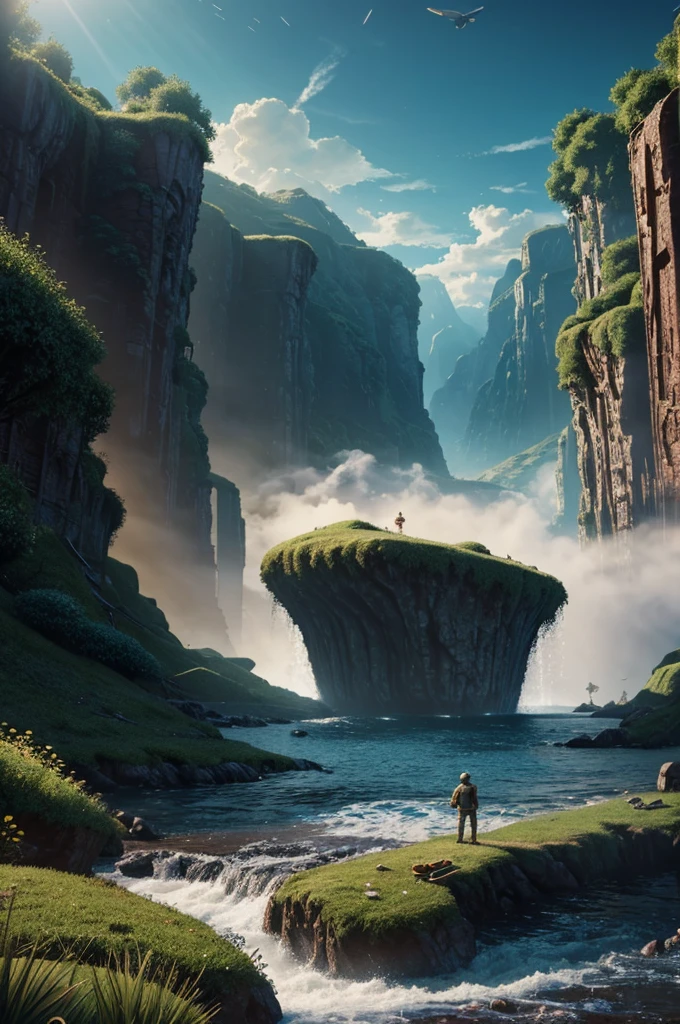 create a 3d pixar image of Noah in a realistic epic environment