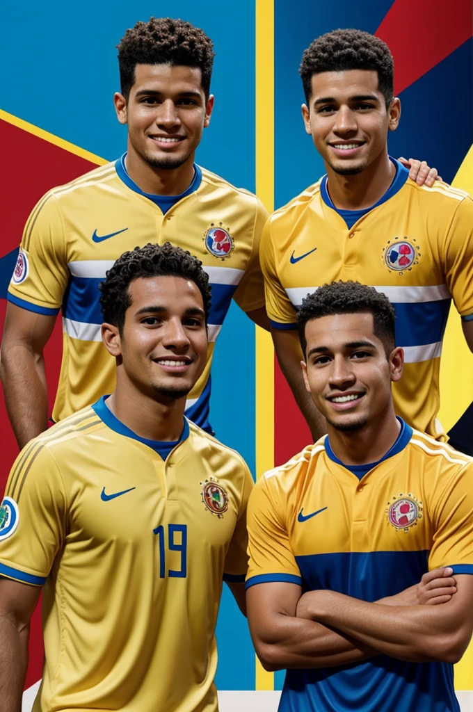 Disney Pixar type cover of Venezuelan and Colombian player celebrating 