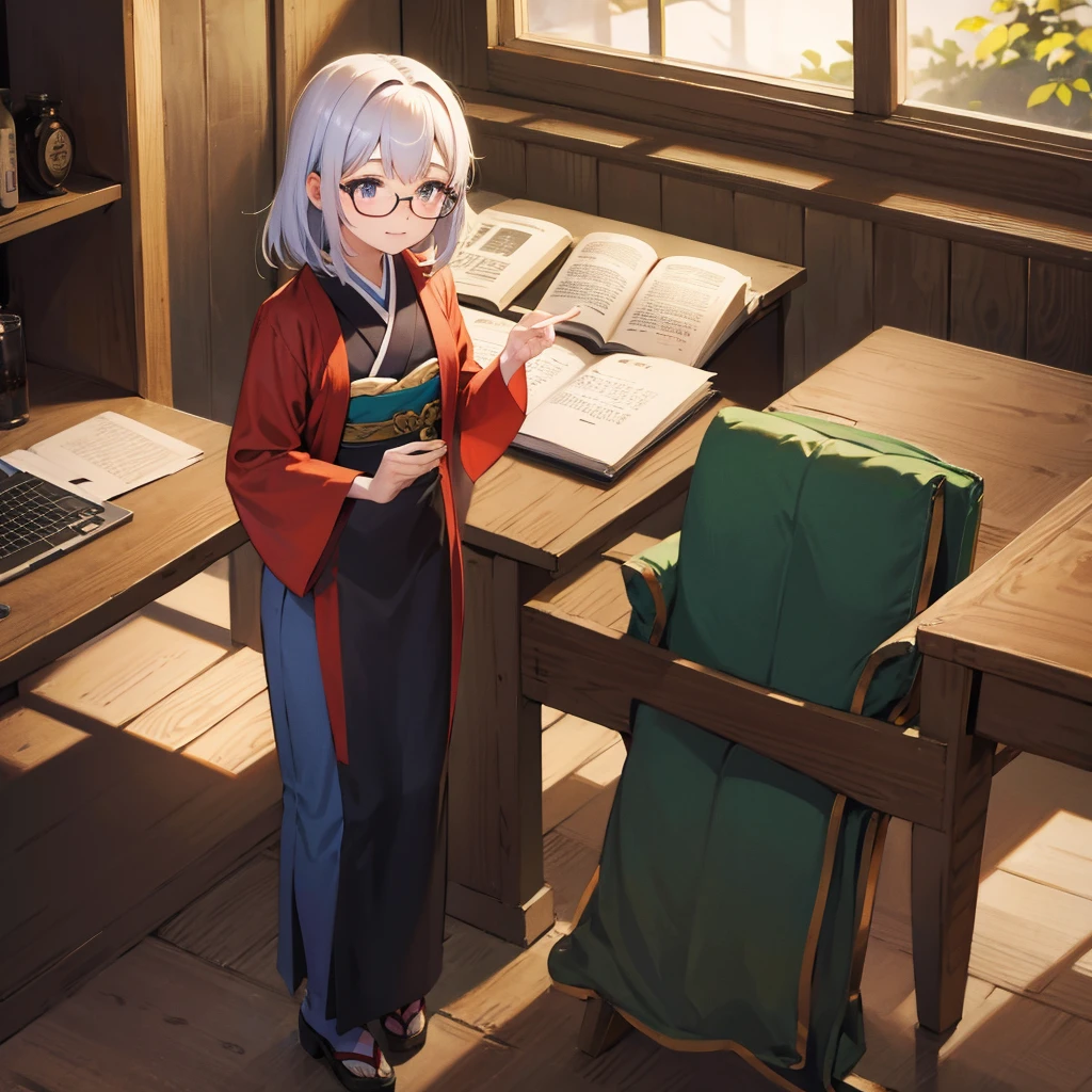 Glasses girl with Japanese