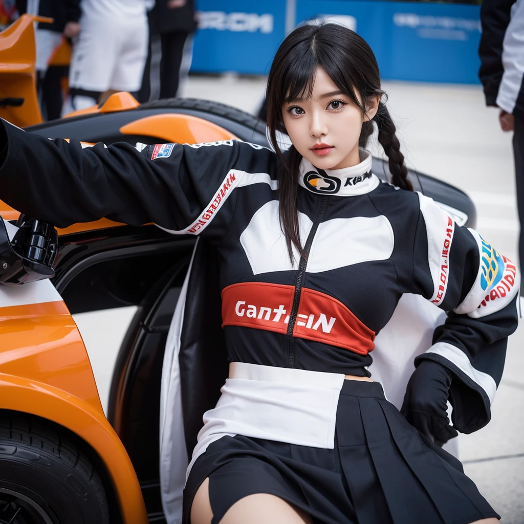 Cool woman、Colorful costumes、F1 Driver Cosplay、Colorful costumes、Clothing with company logo、Grid Girlsのカラフルで派手な衣装、Grid Girls、Perfect Face、Paddock Girls、Harem、motor Show、tights、Bodycon Costumes、Grid Girls、Russia、Grid Girlsのコスプレ、belly button、Pleated skirt、Bodycon Costumes、Photographed in a sexy pose