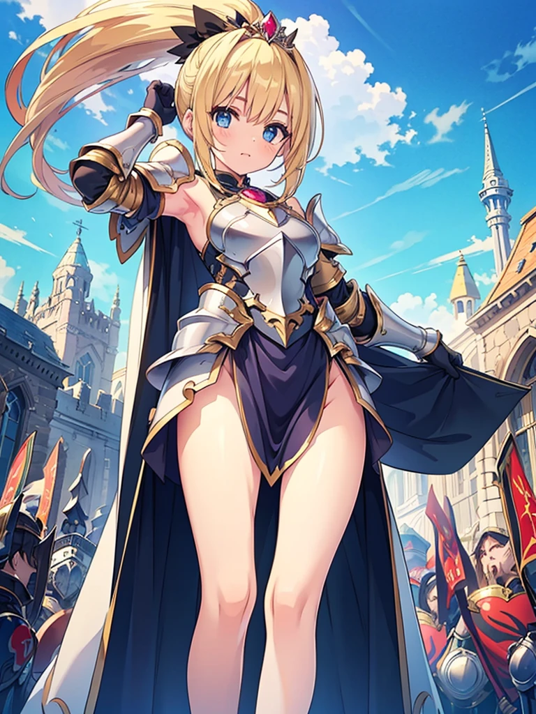 girl、17 years old、Paladin、White Armor、The armor is broken、Broken Armor、Pussy juice,Torn clothes,Blonde、Long Hair,Showing panties,Erect nipples,,No underwear,No bra、Black innerwear、Black tights、Defeated by a monster、They got me、