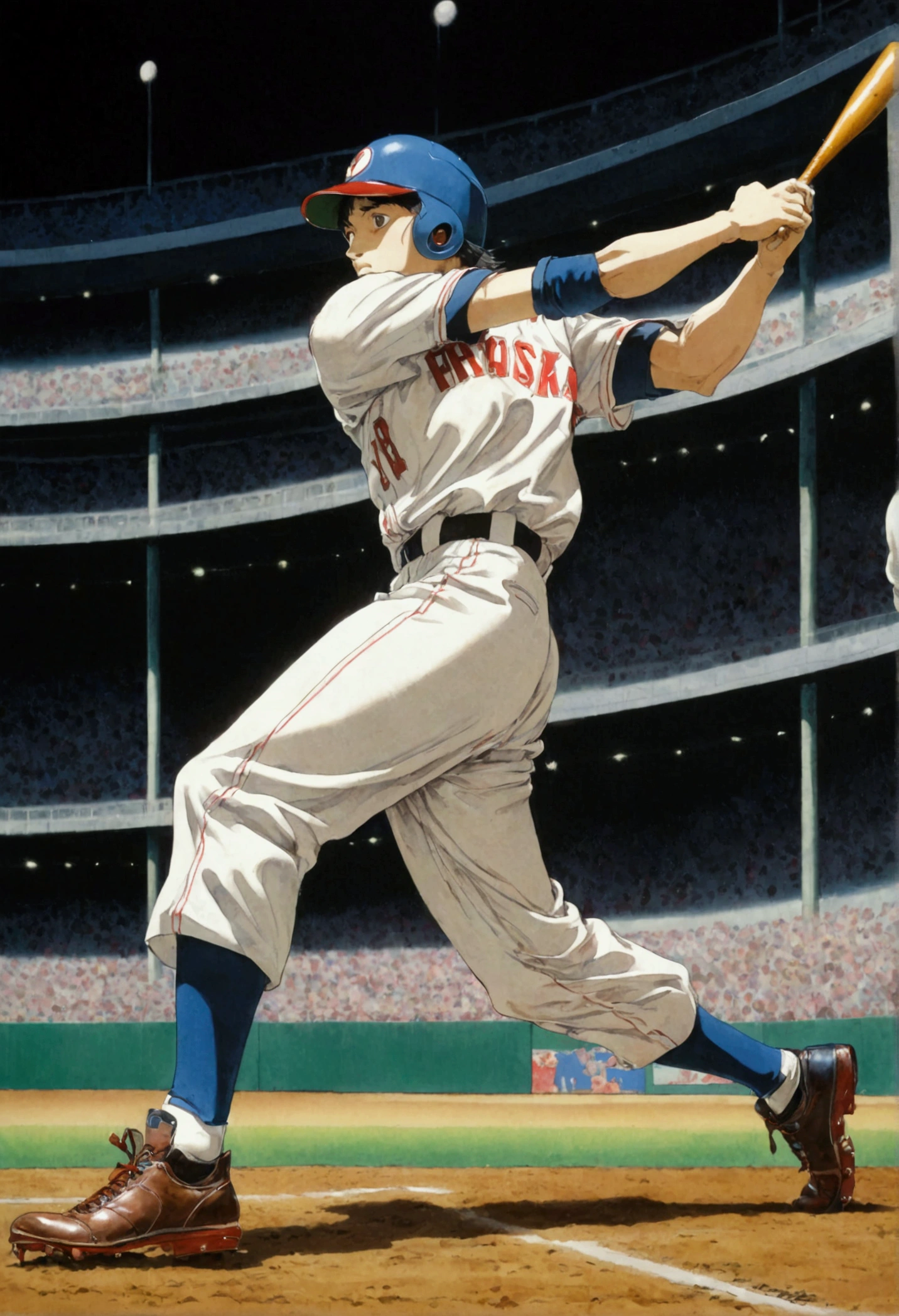 Baseball Player, by Naoki Urasawa, full body, cinematic still, cinemascope, (best quality, masterpiece), very aesthetic, perfect composition, intricate details, ultra-detailed, vivid colors