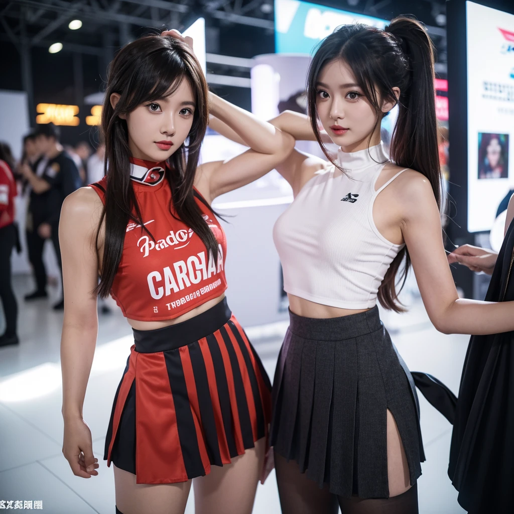 Cool woman、Colorful costumes、F1 Driver Cosplay、Colorful costumes、Clothing with company logo、Grid Girlsのカラフルで派手な衣装、Grid Girls、Perfect Face、Paddock Girls、Harem、motor Show、tights、Bodycon Costumes、Grid Girls、Russia、Grid Girlsのコスプレ、belly button、Pleated skirt、Bodycon Costumes、Photographed in a sexy pose