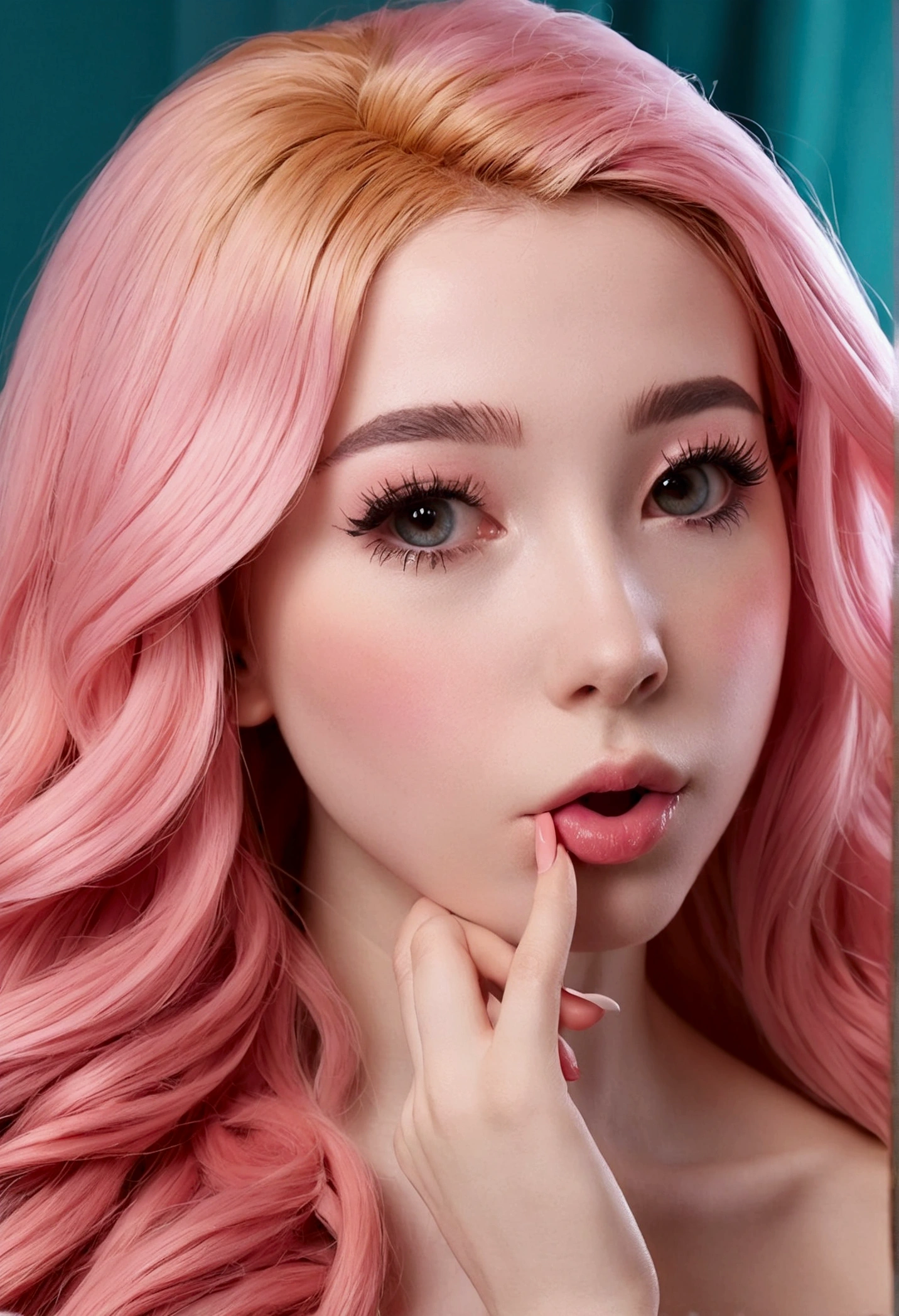 belle delphine doing blowjob, nude