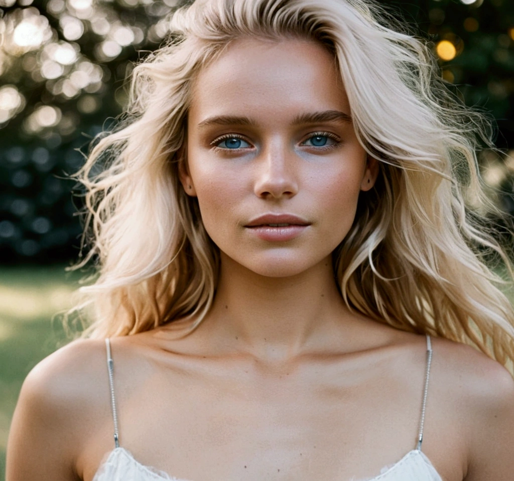 fille blondesur un lit en sous vêtement sexy