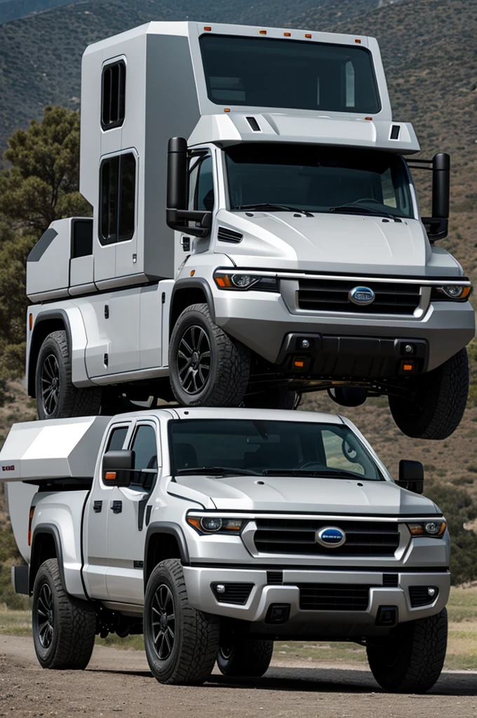 Futuristic style gray truck type vehicle