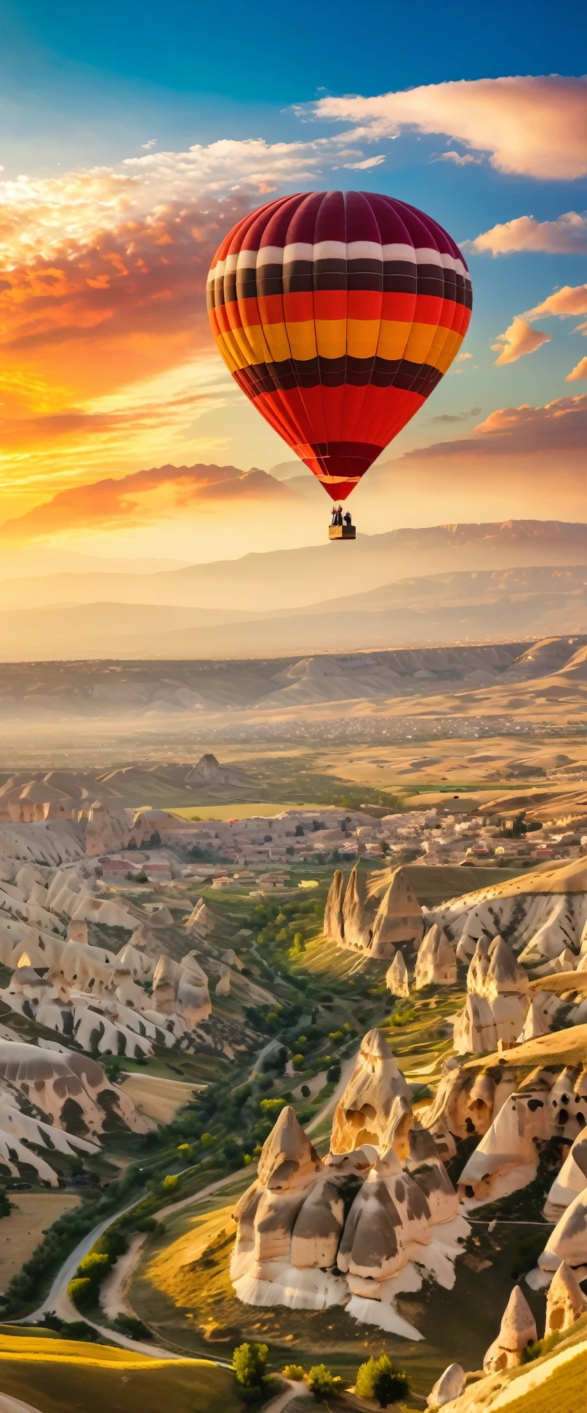 (Highest quality),(masterpiece:1.2),(Very detailed:1.2),Ultra-high resolution,RAW color photos,8K,Vast landscape photography,Realistic photos,Elaborate photos,Skydiving viewpoint,Written boundary depth,Sharp focus,In the clouds,Cappadocia,Asahi,Beautiful colors,Written boundary depth,Wide Light,Low contrast,Backlight,Sharp focus,Vibrant colors,moving composition