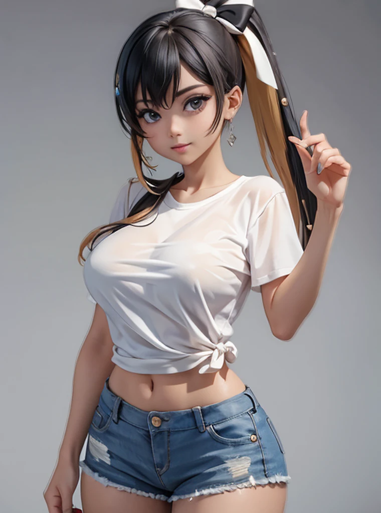 t shirt short half breasts